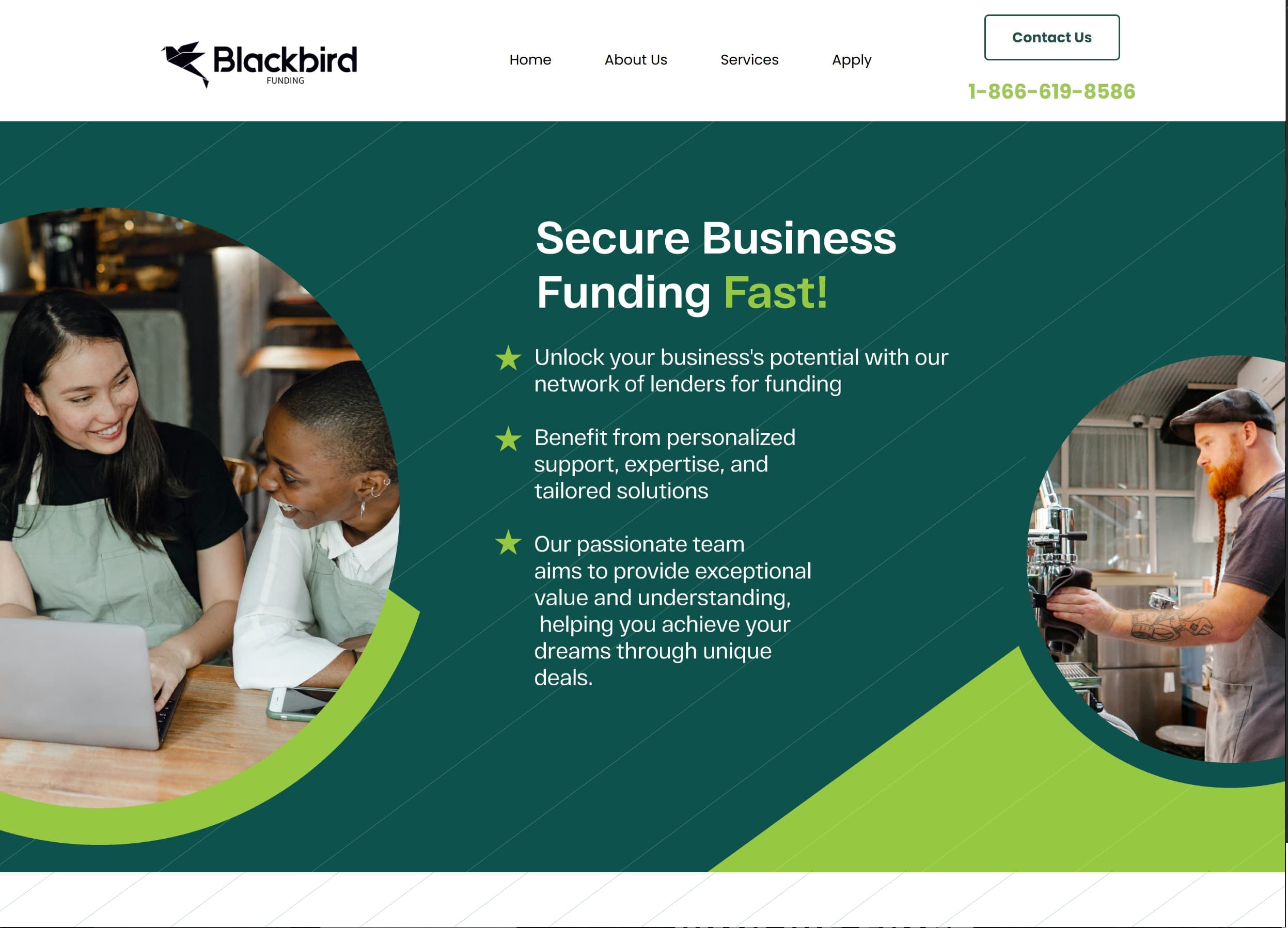 Blackbird Funding homepage screenshot